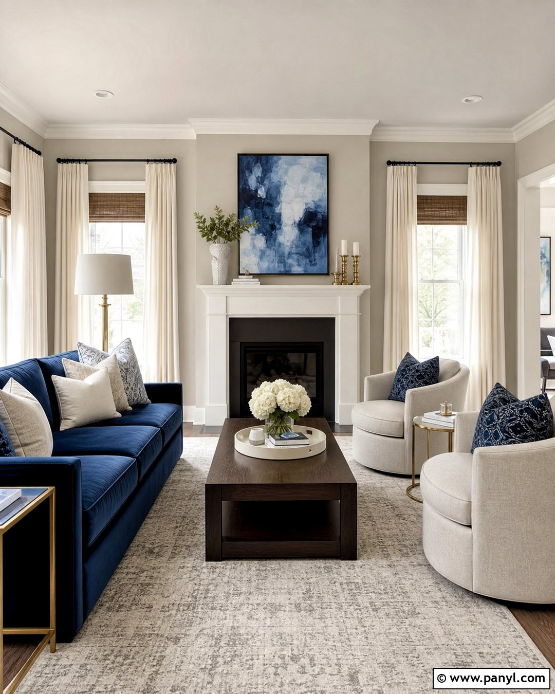 Agreeable Gray With Navy Blue Accents - 20 agreeable gray sherwin williams living room ideas