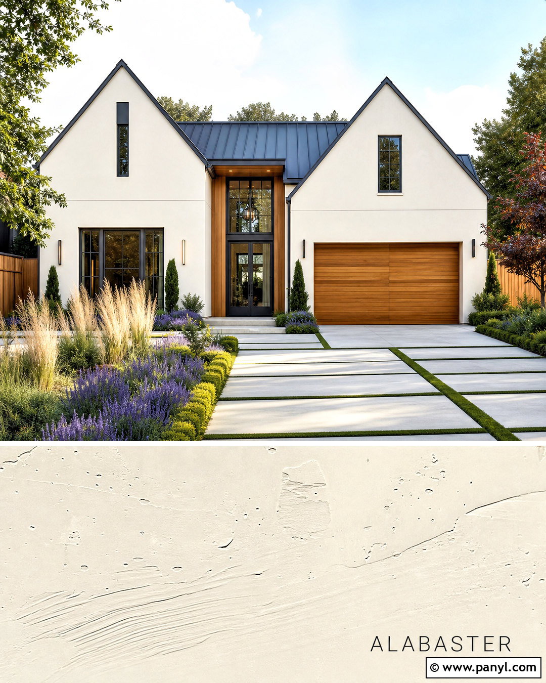 Alabaster Exterior With Natural Wood - 20 alabaster vs swiss coffee ideas