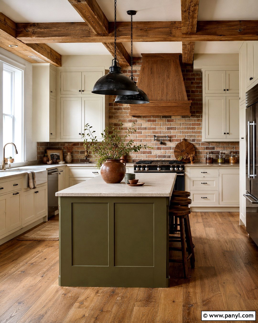 Alabaster Kitchen Walls With Brick Backsplash - 20 Alabaster White Kitchen Walls