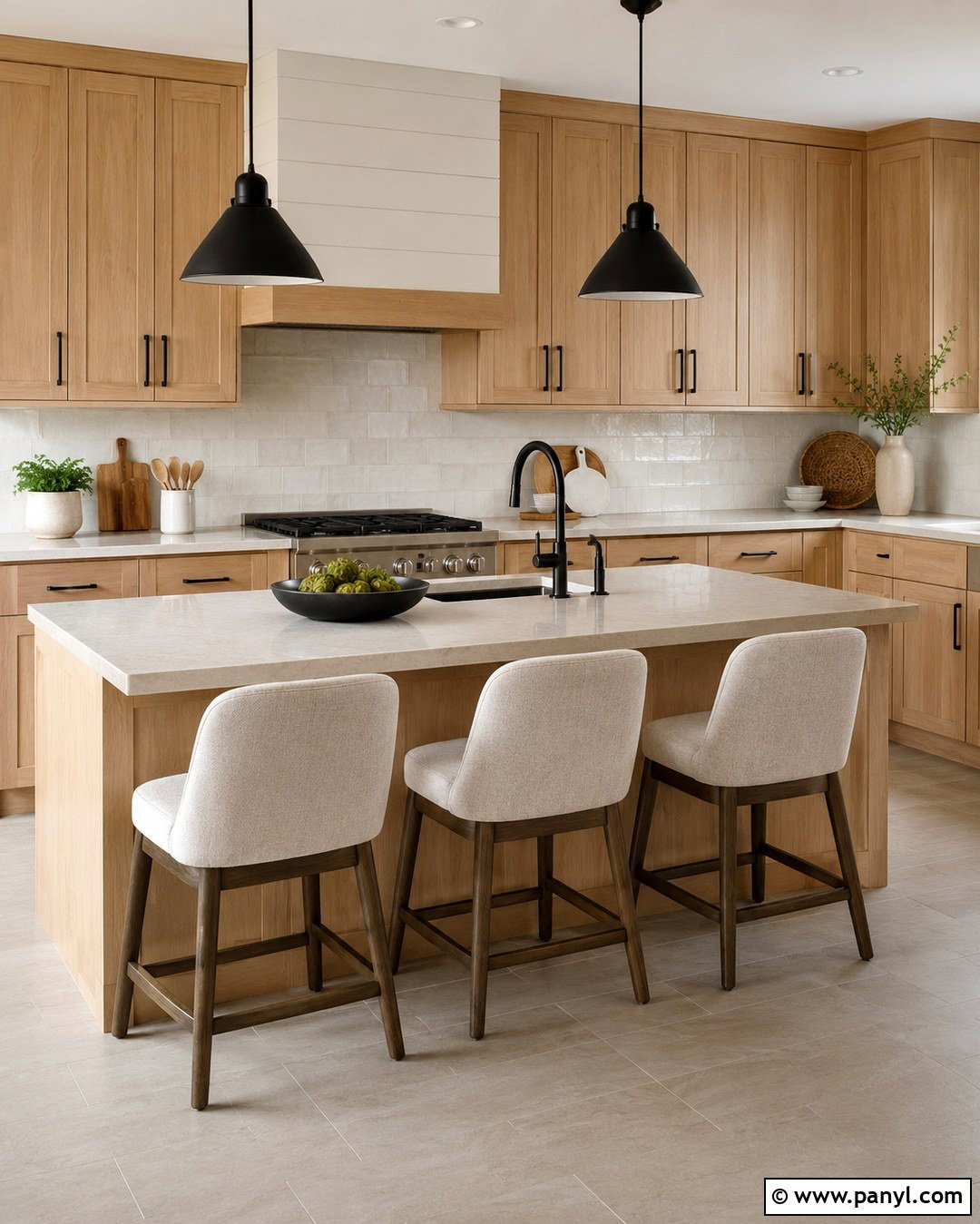 Alabaster Kitchen Walls With Natural Maple Cabinets - 20 Alabaster White Kitchen Walls