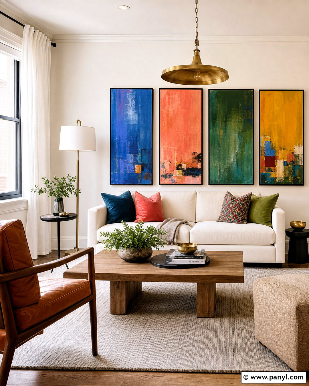 Alabaster Living Room With Colorful Artwork - 20 alabaster living room walls