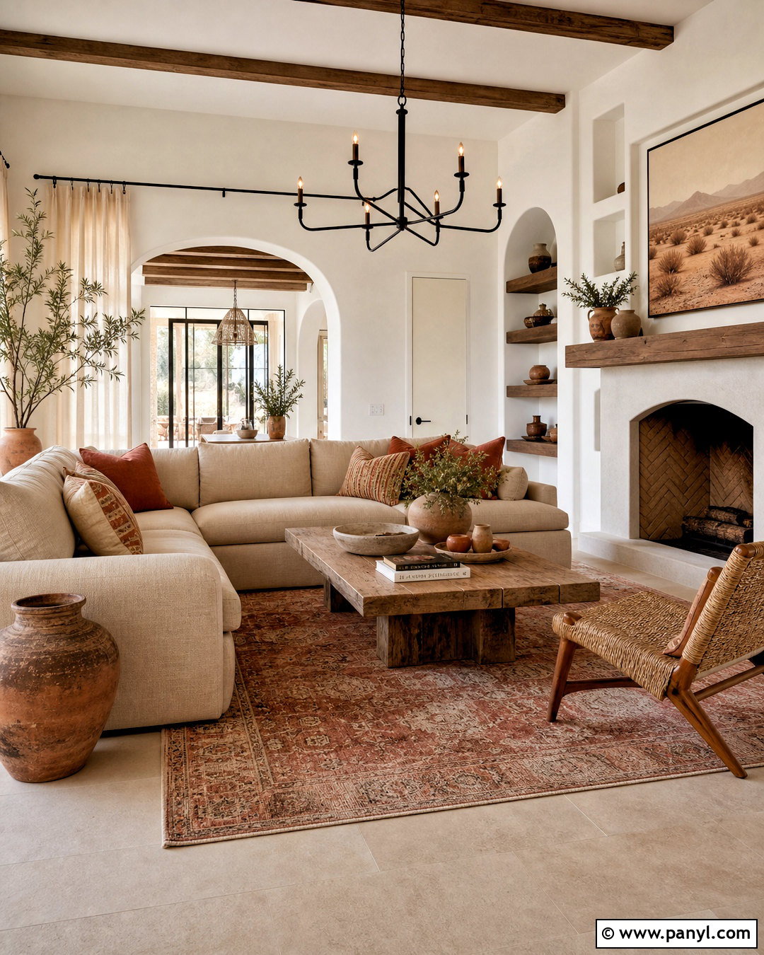 Alabaster Living Room With Terracotta Decor - 20 alabaster living room walls