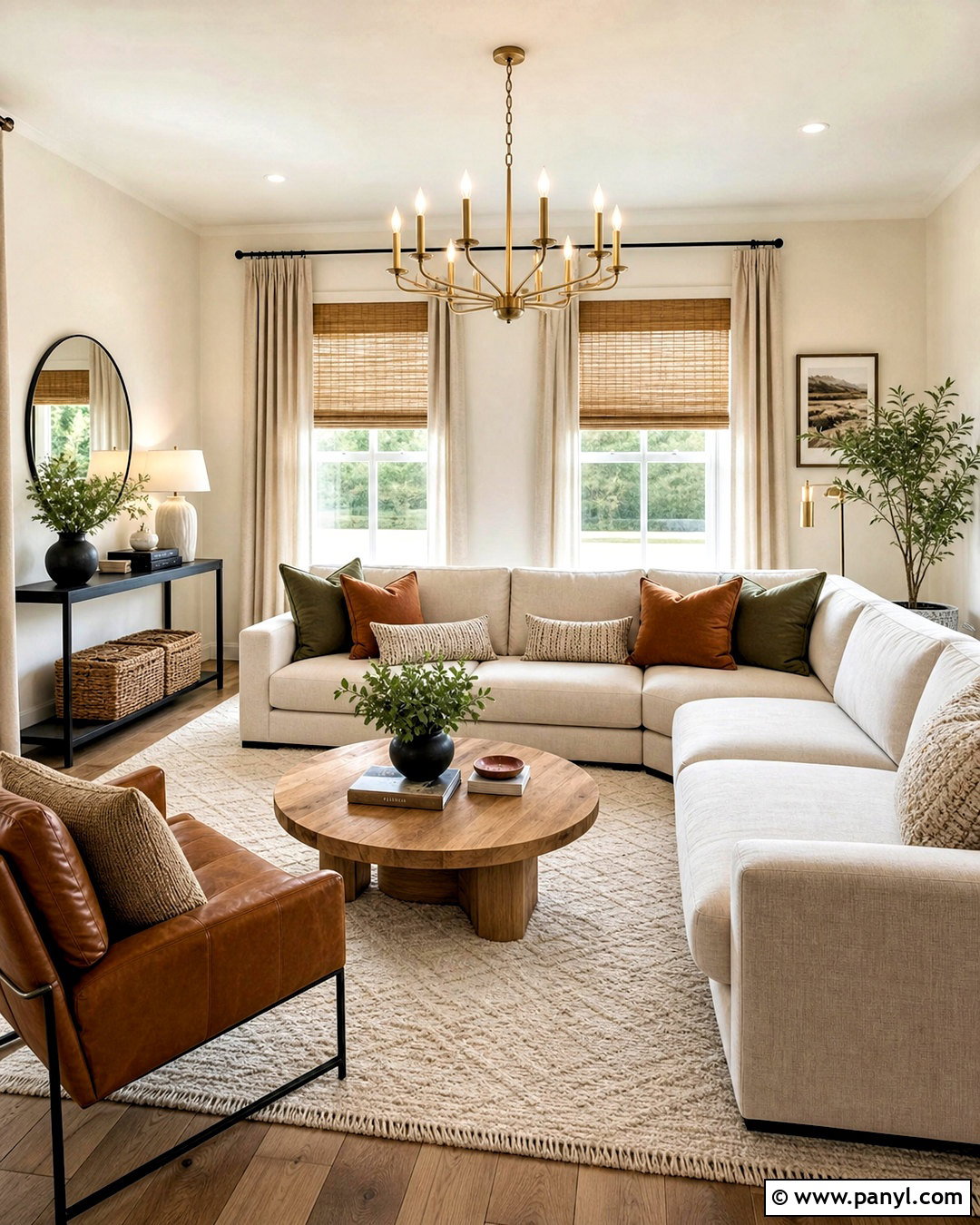 Alabaster Living Room With a Sectional - 20 alabaster sherwin williams living rooms