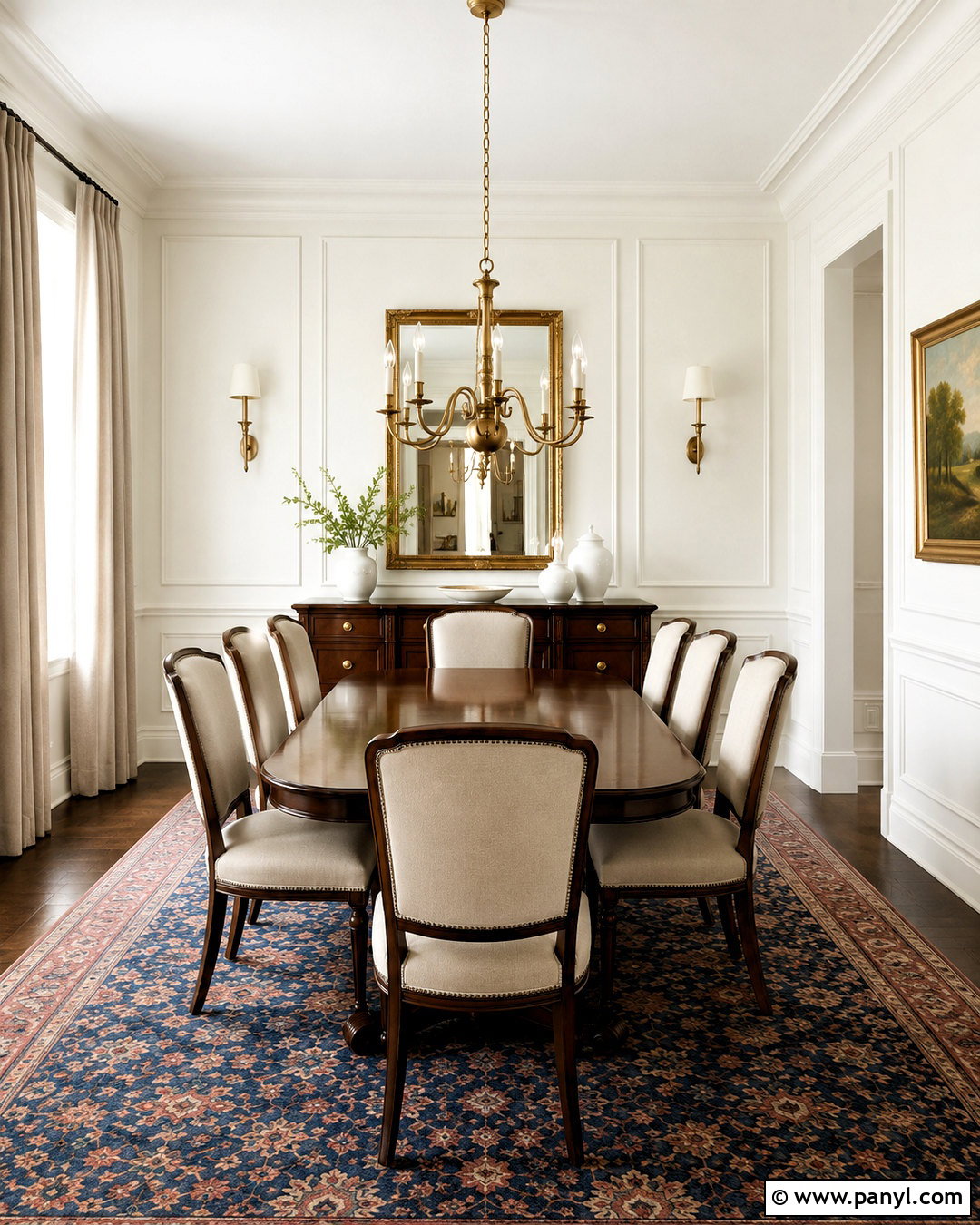 Alabaster Walls In A Formal Dining Room - 45 Alabaster Sherwin Williams Walls