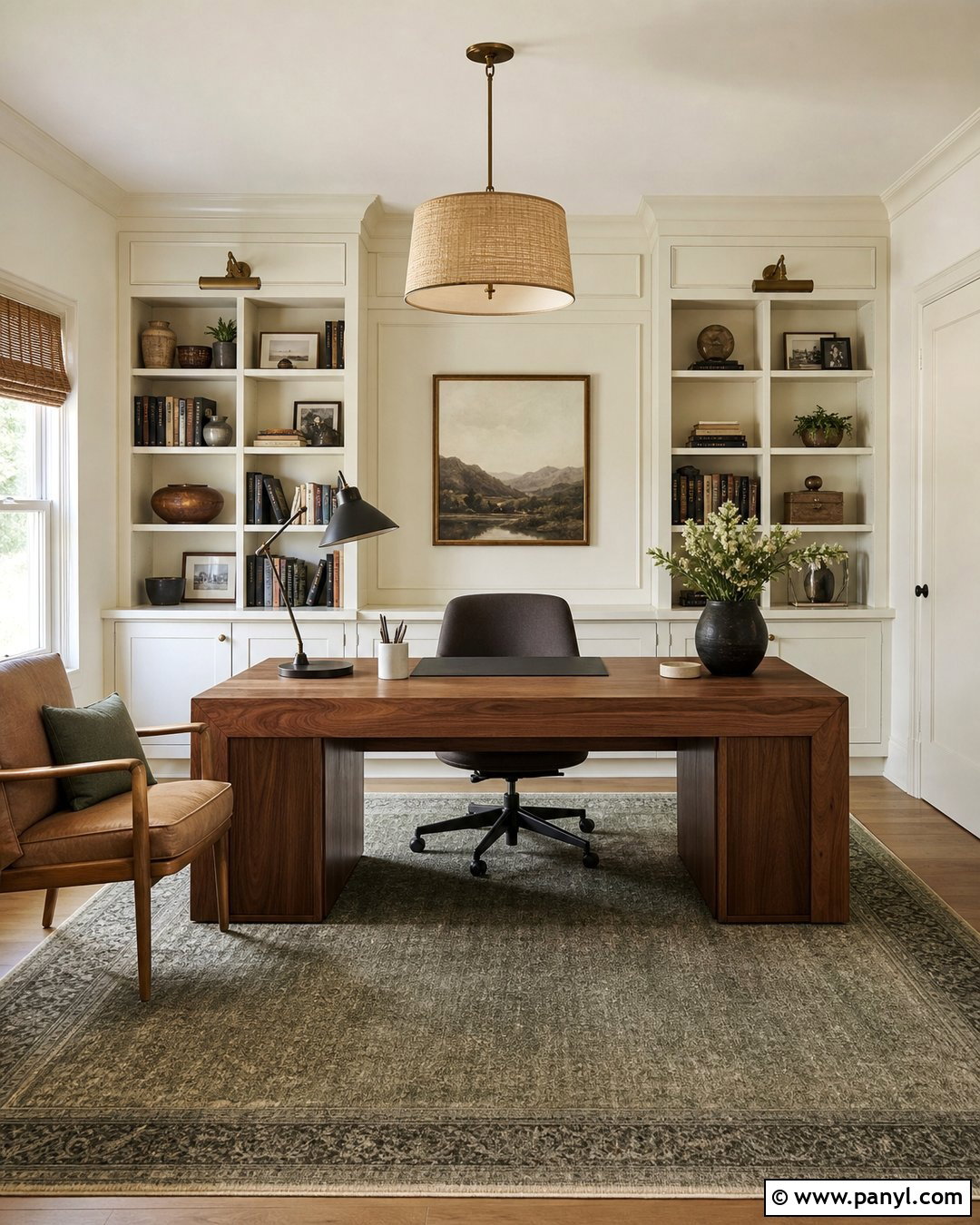 Alabaster Walls In A Home Office - 25 Sherman Williams Alabaster Walls