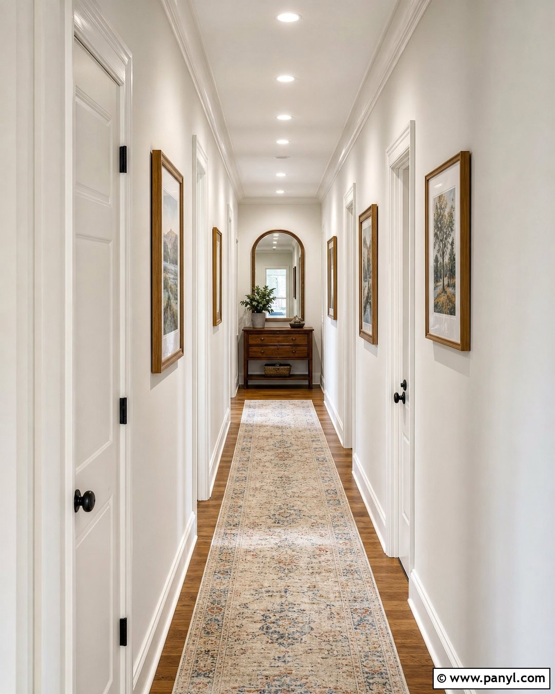 Alabaster Walls In A Narrow Hallway - 25 Sherman Williams Alabaster Walls
