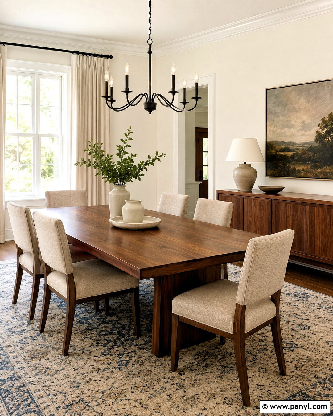 Alabaster Walls With A Walnut Dining Table - 45 Alabaster Sherwin Williams Walls