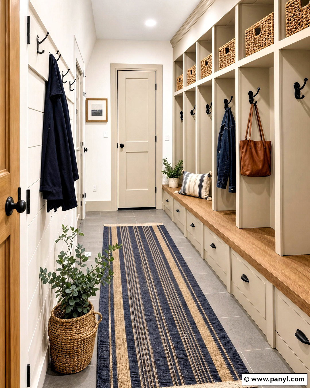 Alabaster Walls With Accessible Beige Trim Mudroom - 20 alabaster walls accessible beige trim ideas