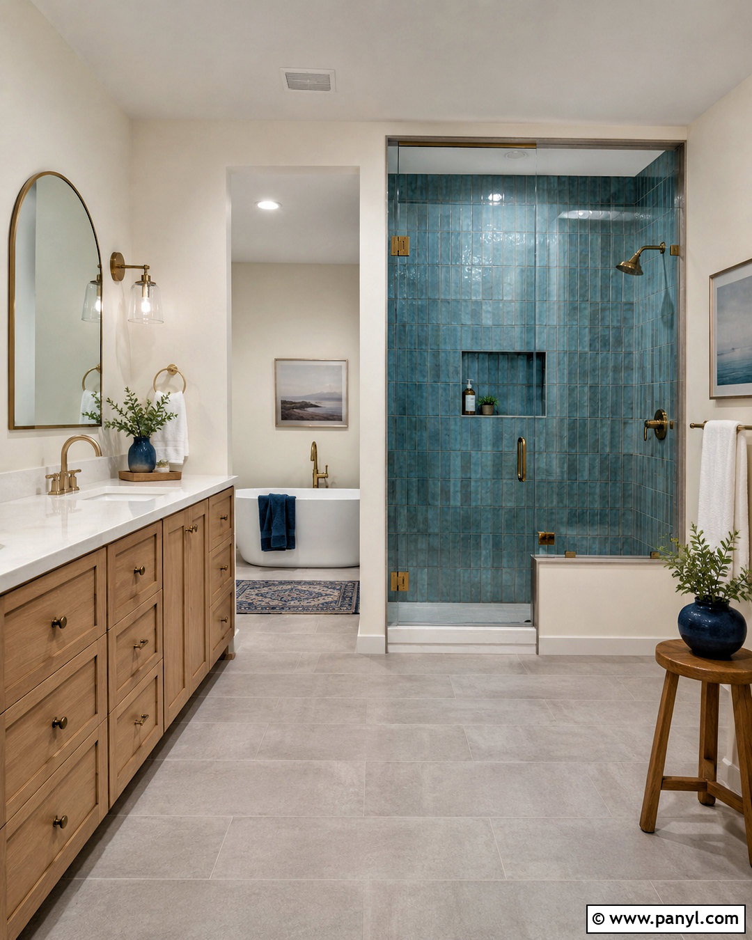 Alabaster Walls With Blue Bathroom Tile - 45 Alabaster Sherwin Williams Walls