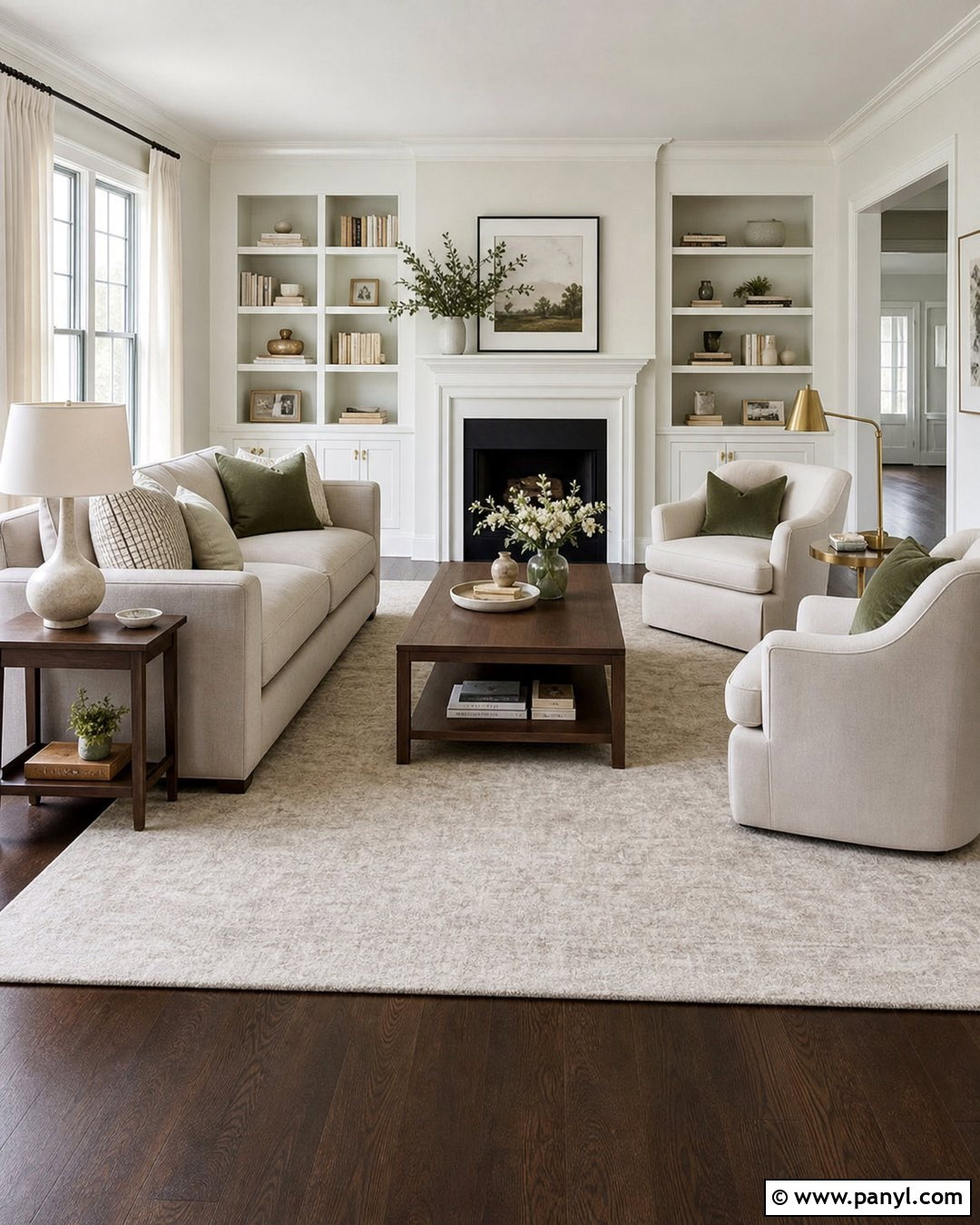 Alabaster Walls With Dark Wood Floors - 35 Alabaster Walls With White Trim Ideas