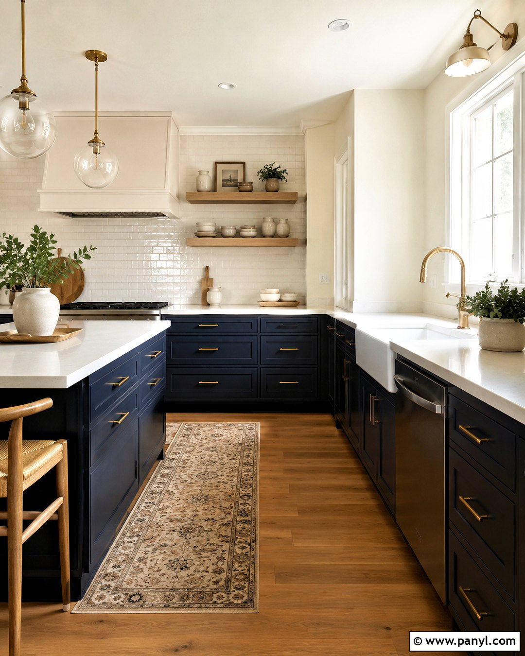 Alabaster Walls With Navy Kitchen Cabinets - 45 Alabaster Sherwin Williams Walls