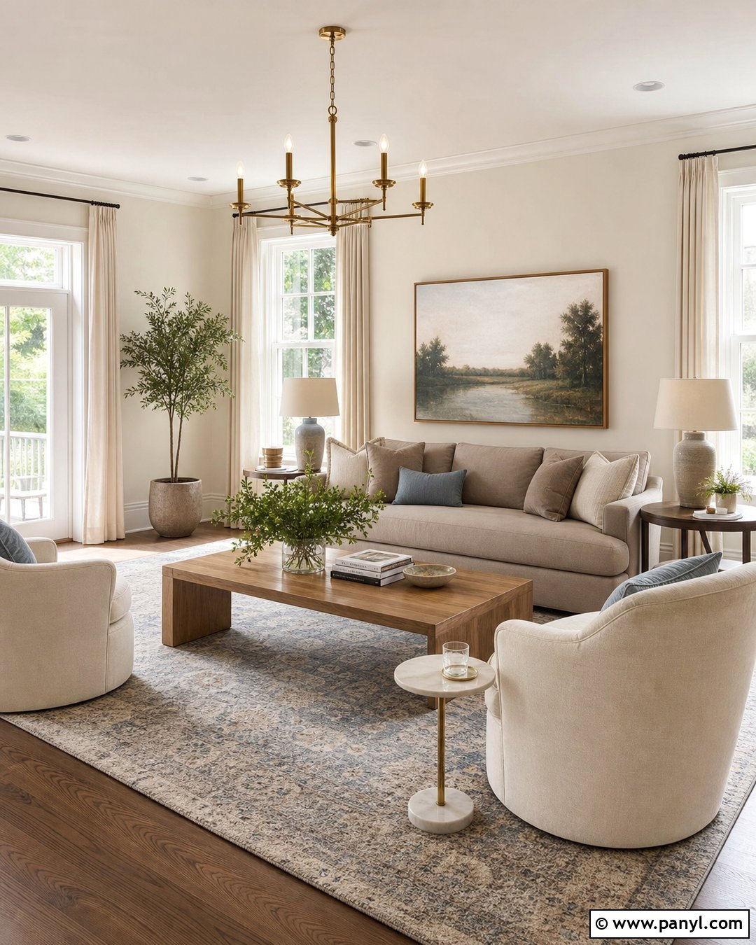 Alabaster Walls With Pure White Trim Living Room - 35 Alabaster Walls With White Trim Ideas