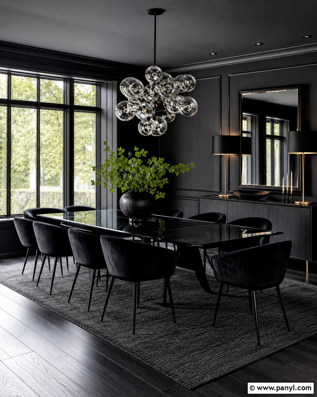 All Black Dining Room With Glass - 20 all black room ideas
