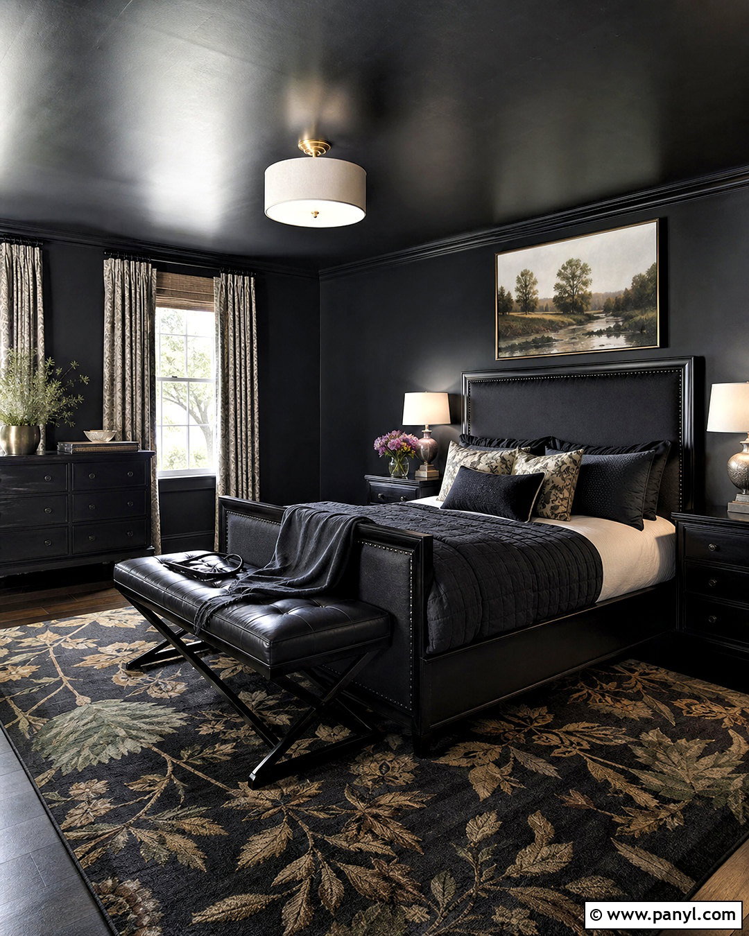 All Black Guest Room - 20 all black room ideas