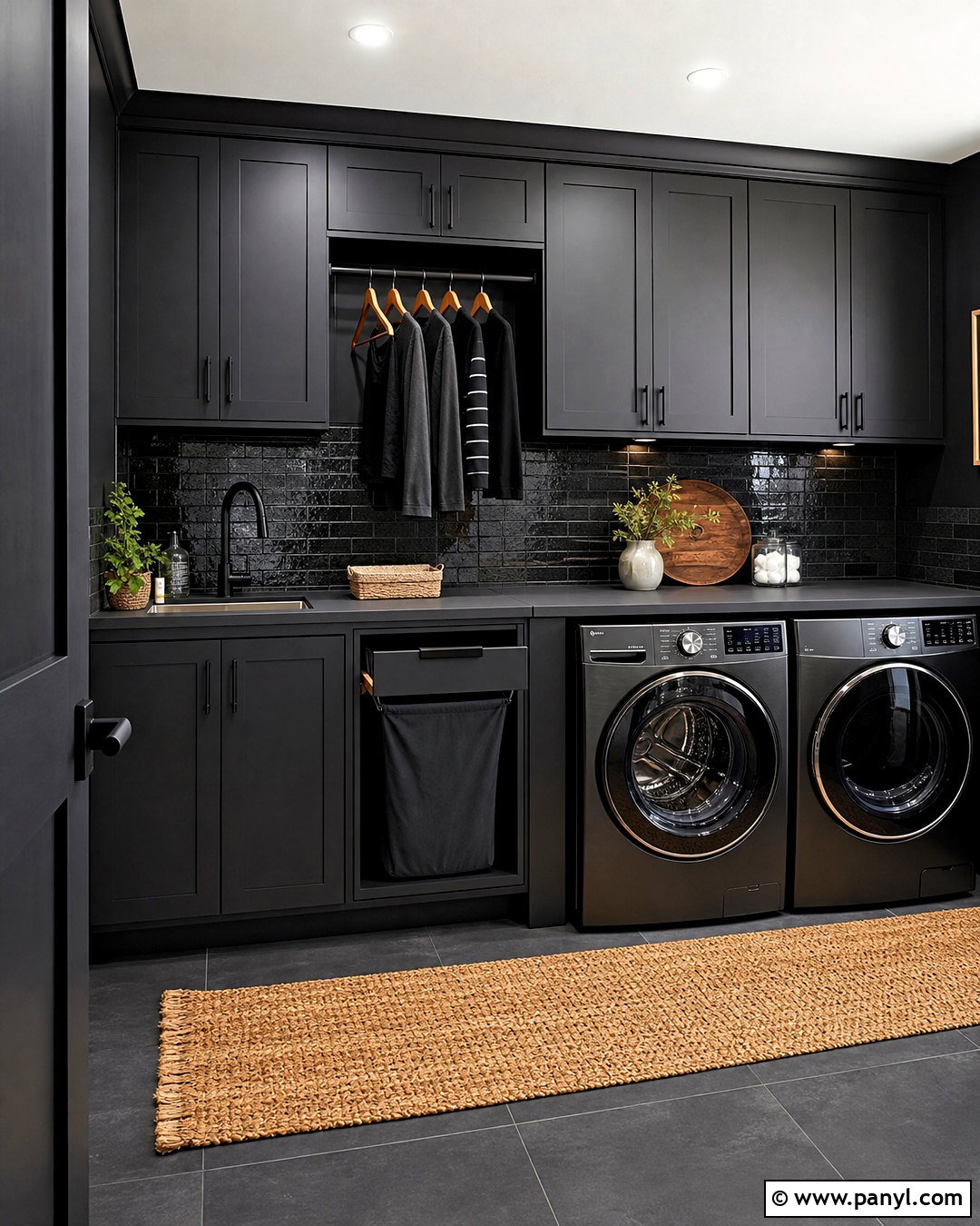 All Black Laundry Room - 20 all black room ideas