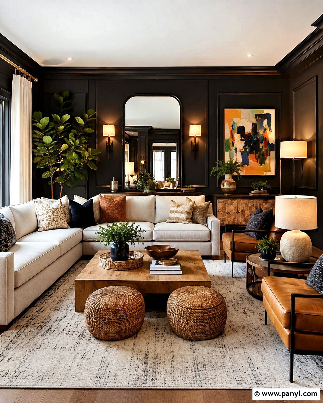 All Black Living Room Walls - 20 black living room wall ideas