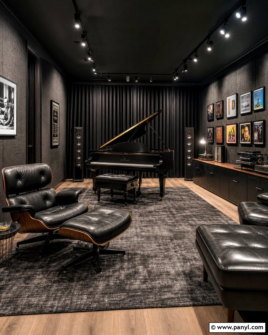 All Black Music Room - 20 all black room ideas