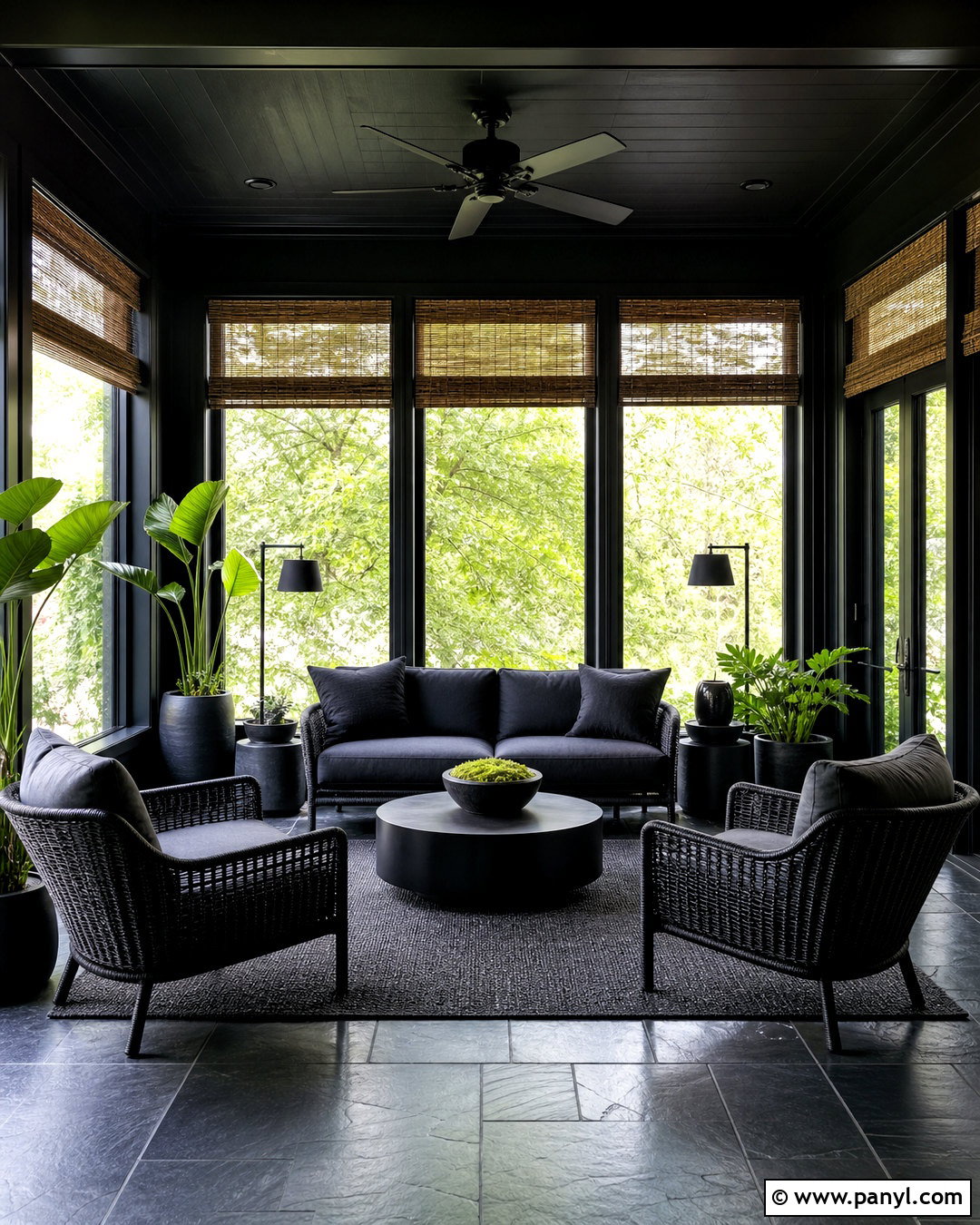 All Black Sunroom - 20 all black room ideas