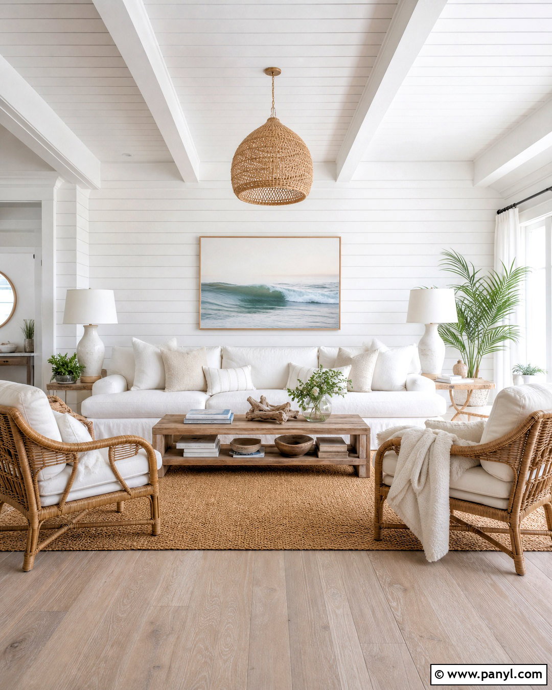 All White Coastal Living Room - 20 all white interior design ideas