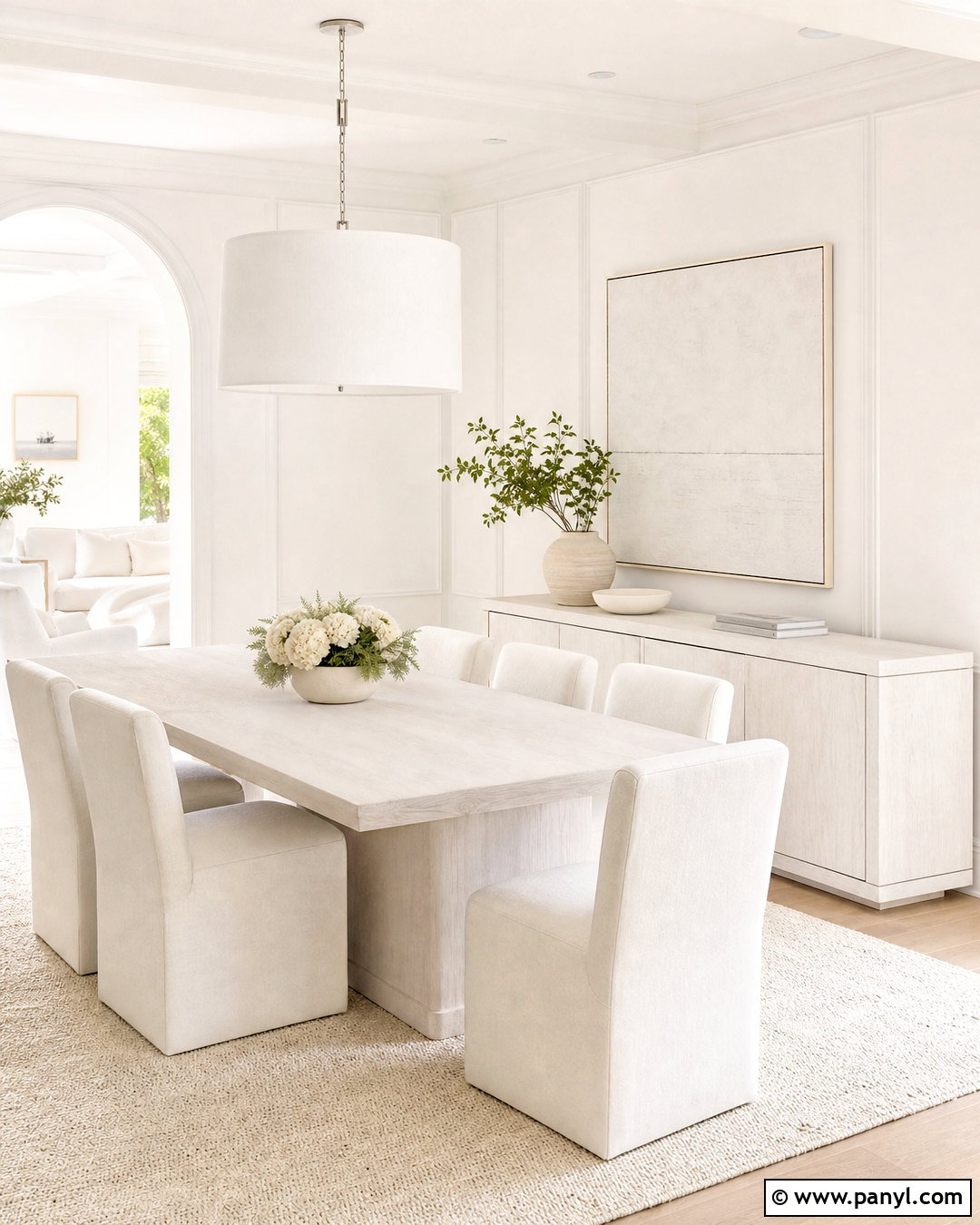 All White Dining Room - 20 all white interior ideas