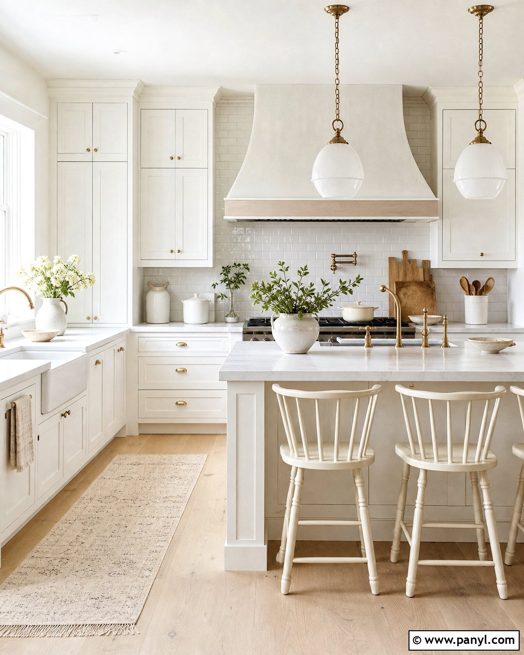 All White Farmhouse Kitchen - 20 all white interior ideas