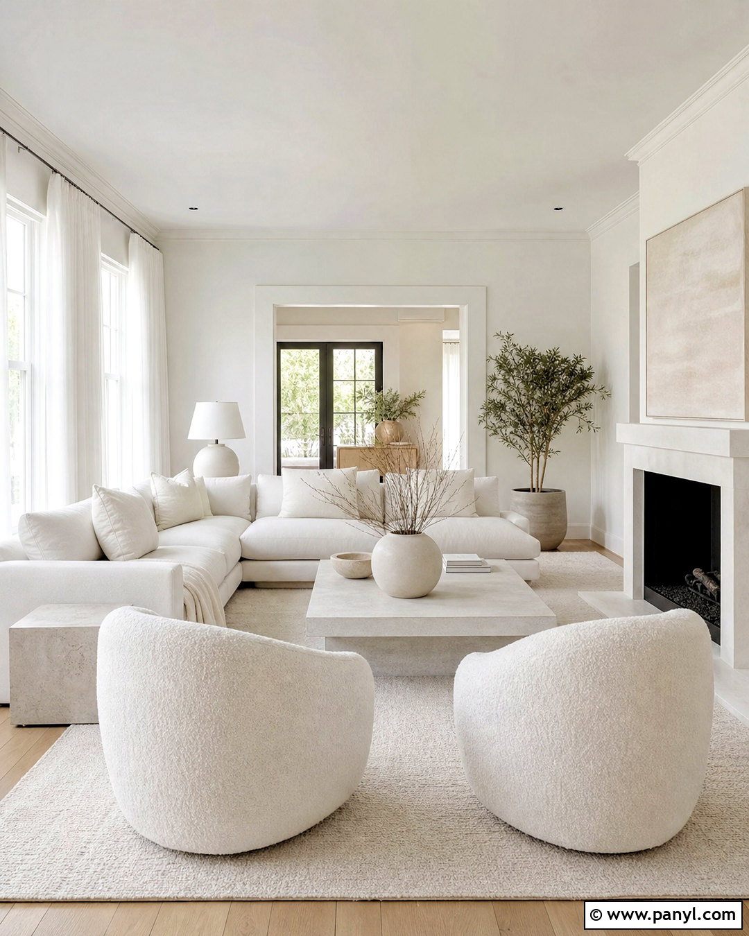 All White Living Room - 20 all white interior ideas