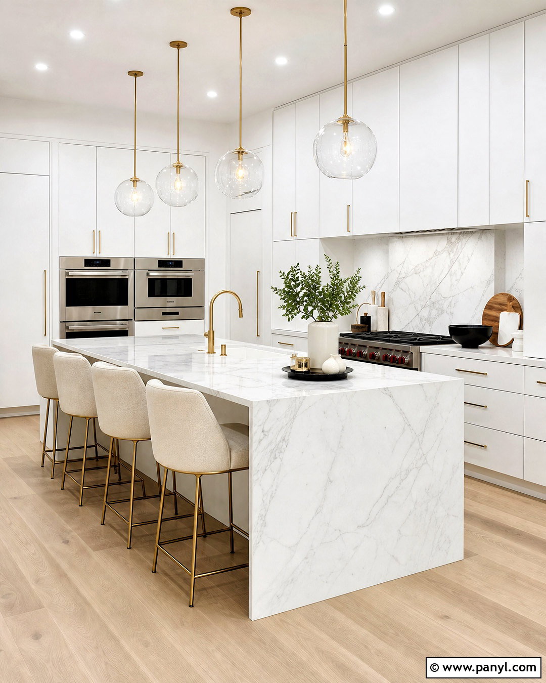 All White Marble Kitchen - 20 all white interior design ideas