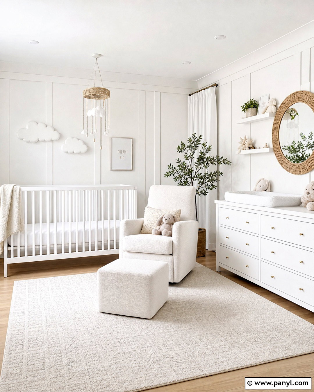 All White Nursery - 20 all white interior design ideas