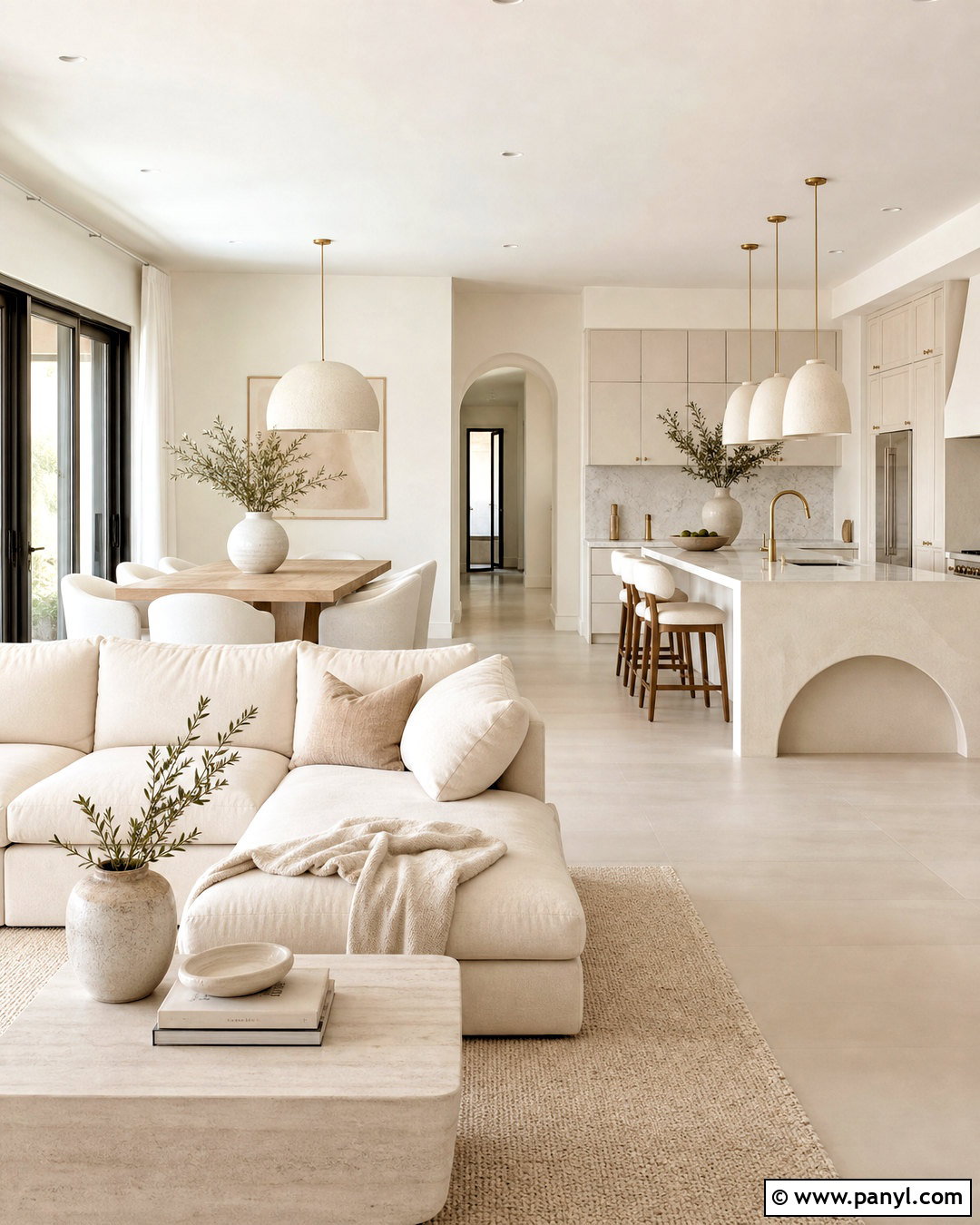 All White Open-Concept Interior - 20 all white interior ideas