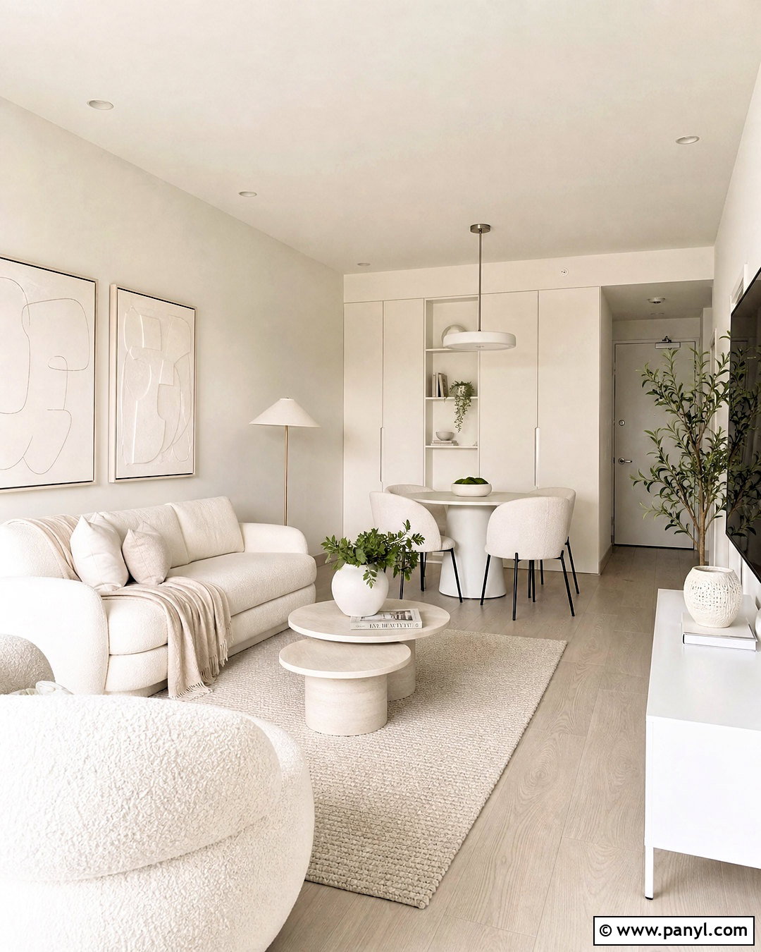 All White Small Apartment - 20 all white interior ideas