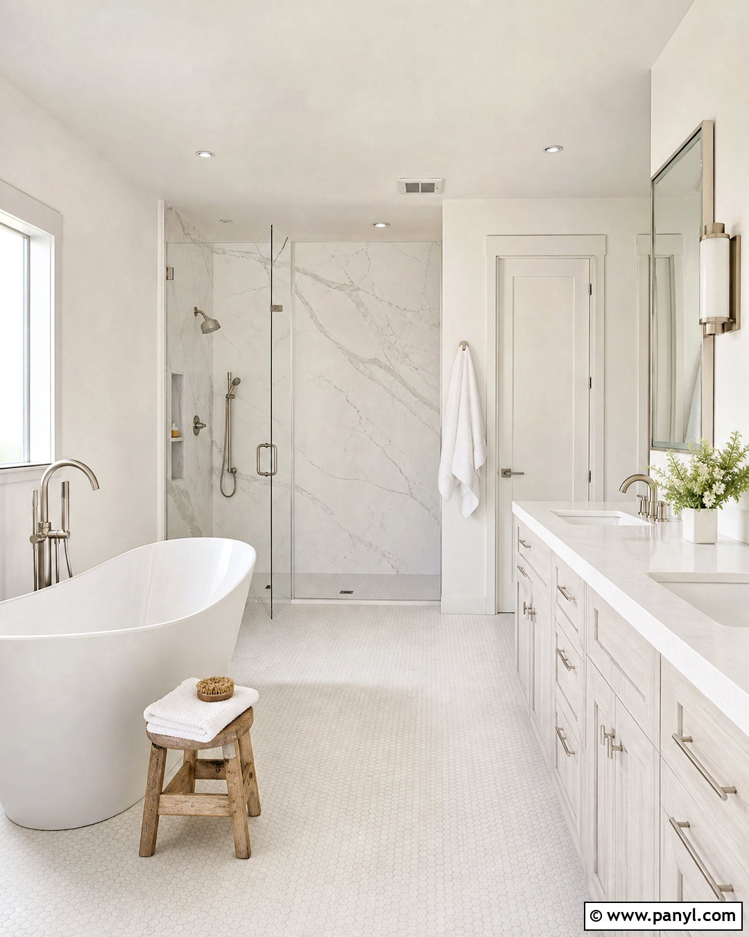 All White Spa Bathroom - 20 all white interior ideas