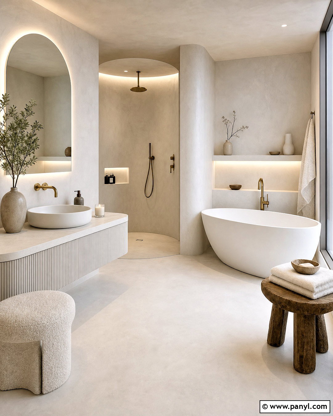 All White Spa Bathroom - 20 all white interior design ideas