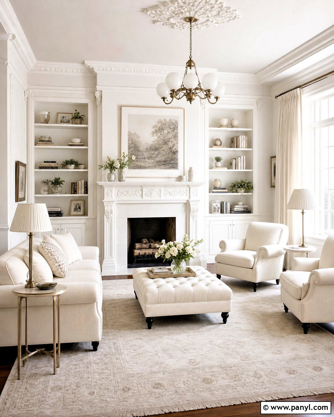 All White Traditional Living Room - 20 all white interior ideas