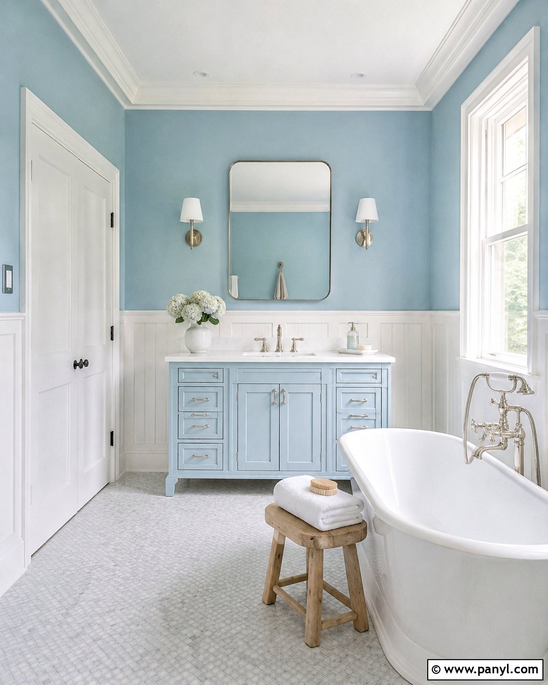 All White Trim With Powder Blue Walls - 20 best white trim paint color ideas