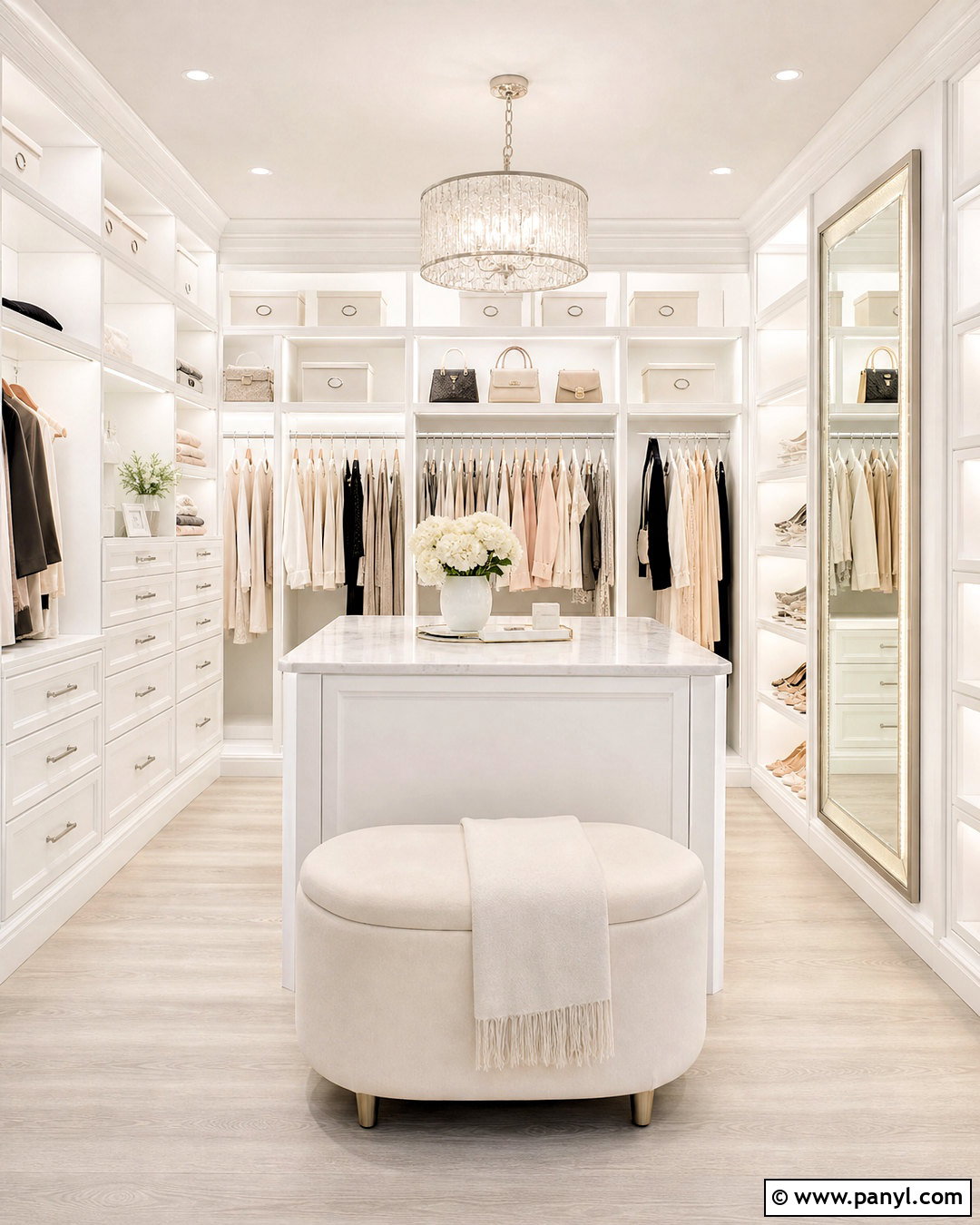 All White Walk-In Closet - 20 all white interior ideas