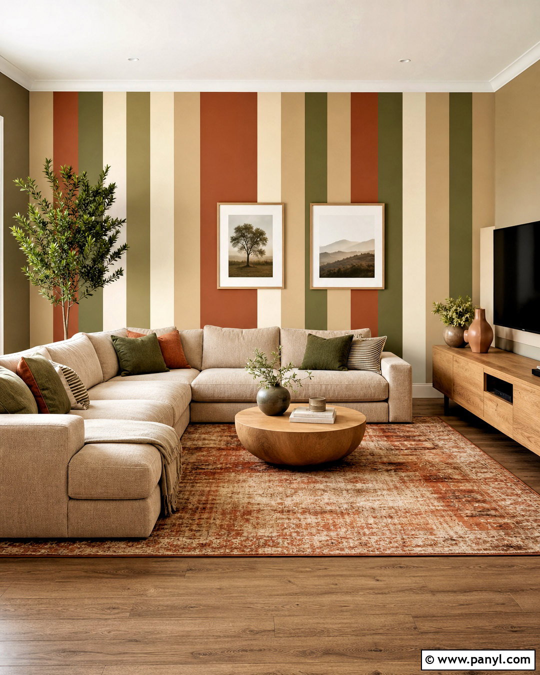 Alternating Width Wall Stripes - 20 how to paint stripes on a wall ideas