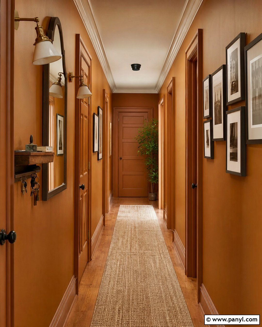 Amber Brown Hallway Wall - 20 Brown Orange Wall Color Ideas