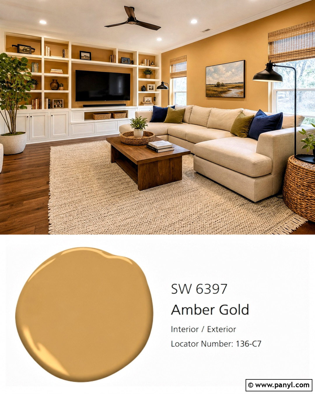 Amber Gold Paint for Family Room Walls - 20 gold paint colors for walls