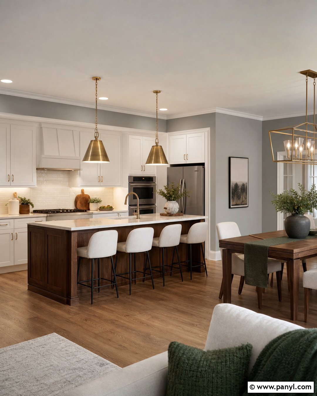 Anew Gray Kitchen Walls In An Open Concept Kitchen - 20 Anew Gray Kitchen Walls