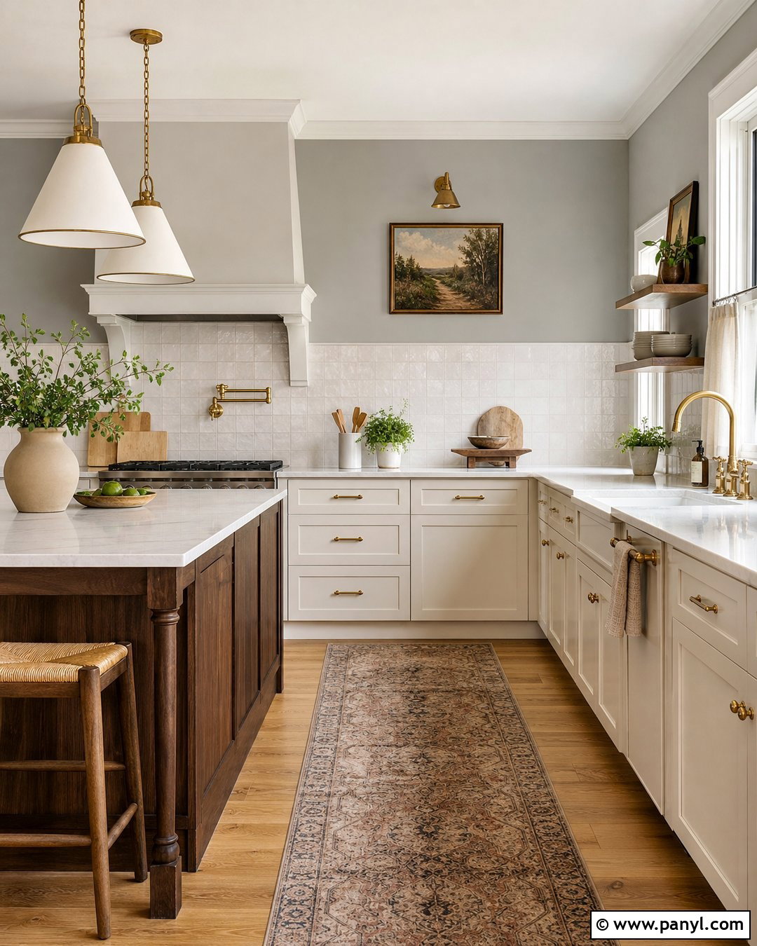 Anew Gray Kitchen Walls With Cream Cabinets - 20 Anew Gray Kitchen Walls