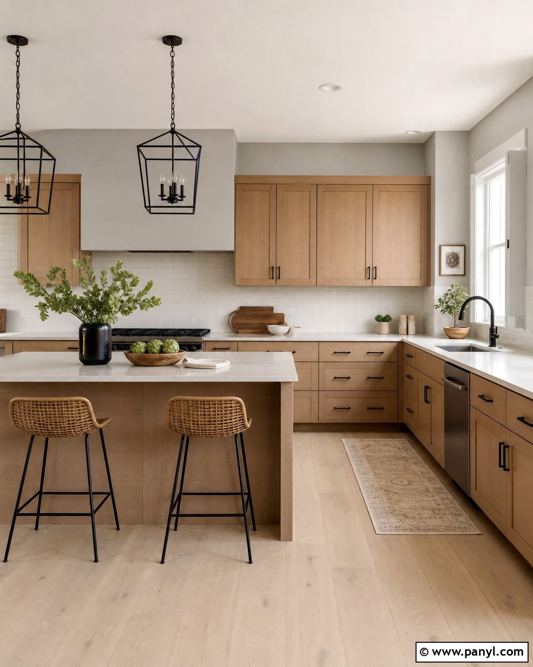 Anew Gray Kitchen Walls With Oak Cabinets - 20 Anew Gray Kitchen Walls