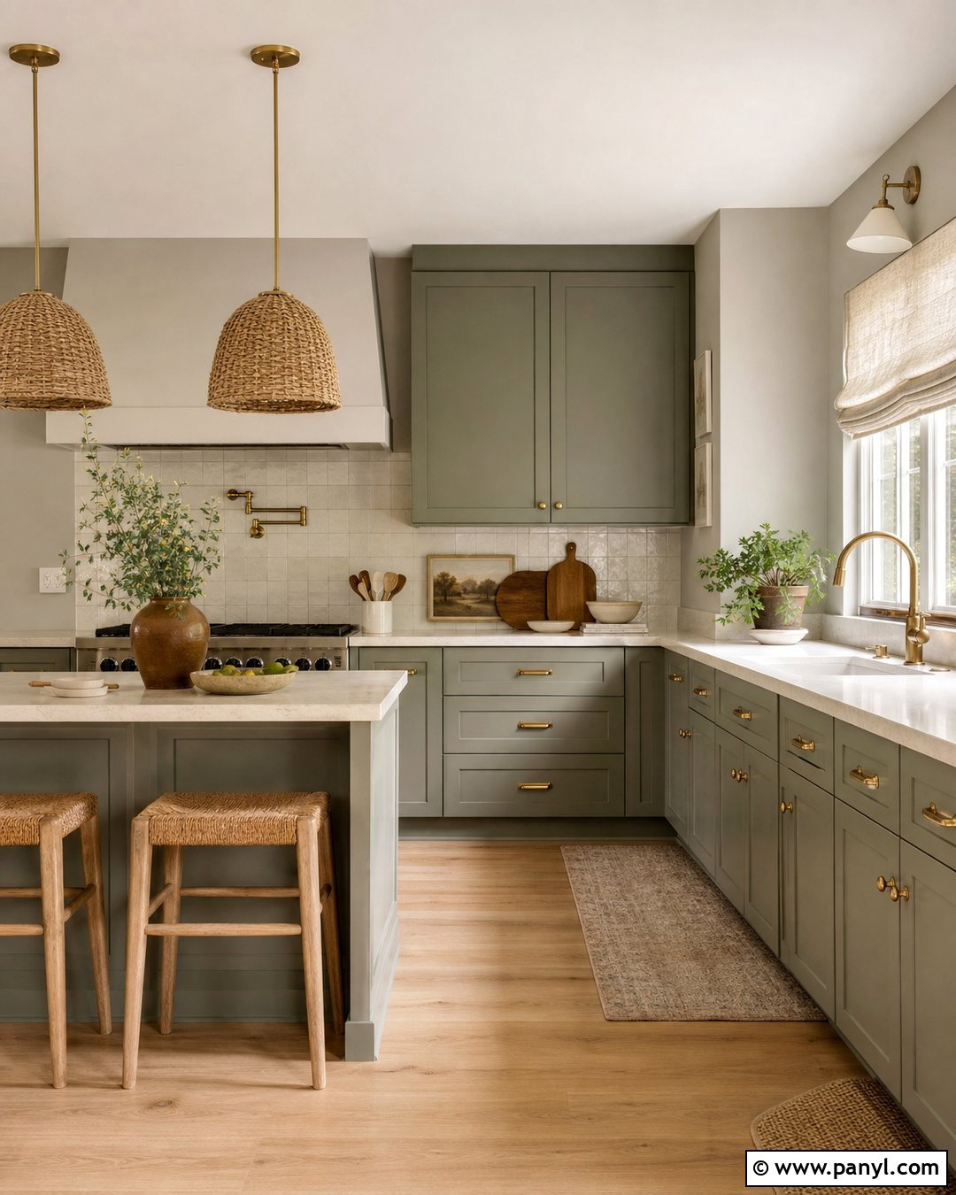 Anew Gray Kitchen Walls With Sage Green Cabinets - 20 Anew Gray Kitchen Walls