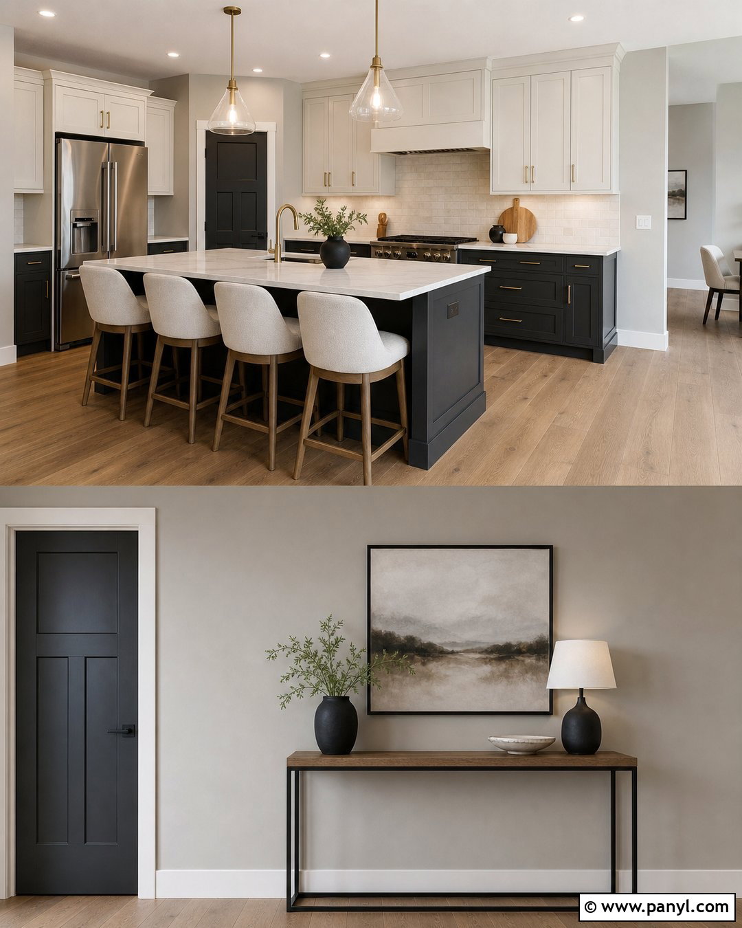 Anew Gray Kitchen Walls With Two-Tone Cabinets - 20 Anew Gray Kitchen Walls