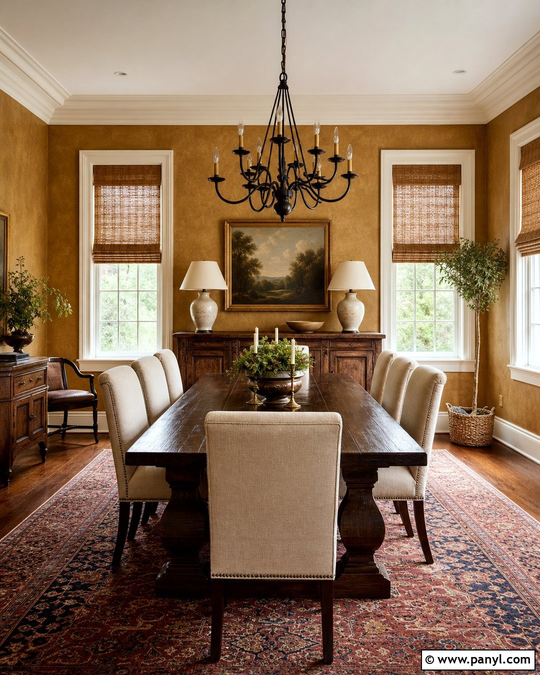 Antique Gold Dining Room Walls - 30 Golden Wall Paint Ideas