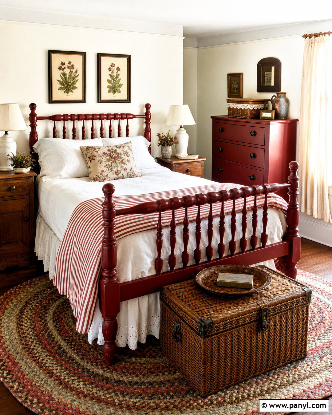 Antique Red Guest Bedroom - 20 antique red home decor ideas