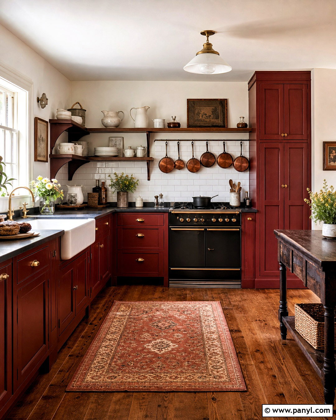 Antique Red Kitchen Cabinets - 20 antique red home decor ideas
