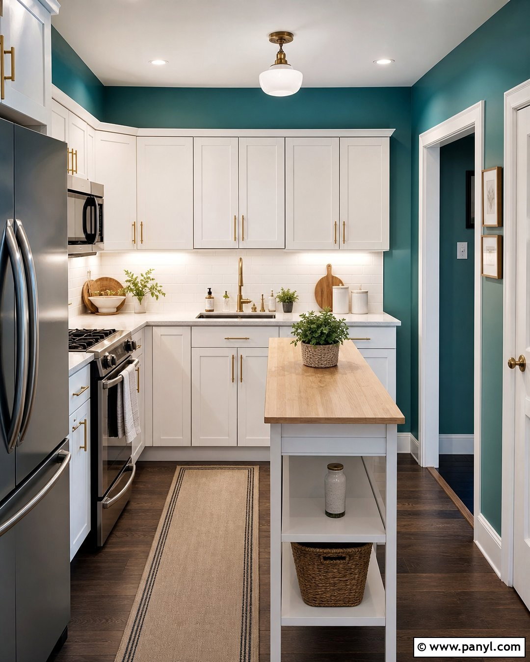 Apartment Kitchen With Teal Walls - 20 Modern Kitchen With Teal Walls