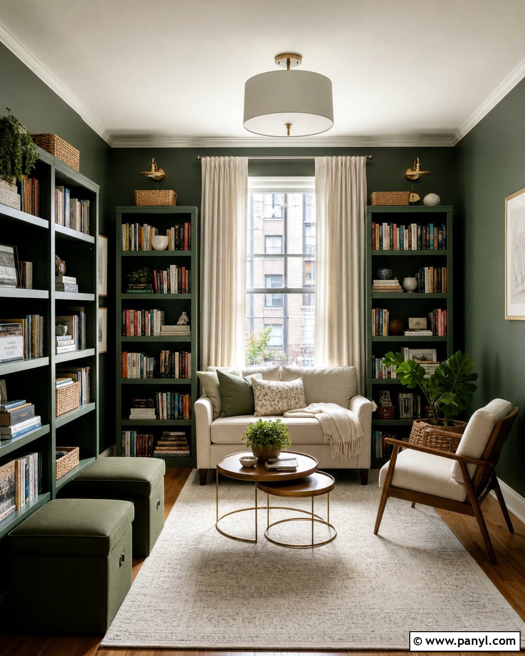 Apartment Library With Dark Green Walls - 20 Cozy Library With Dark Green Walls
