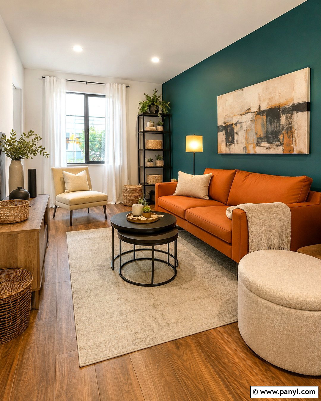 Apartment Teal Wall Orange Sofa - 20 Teal Wall Orange Sofa Ideas