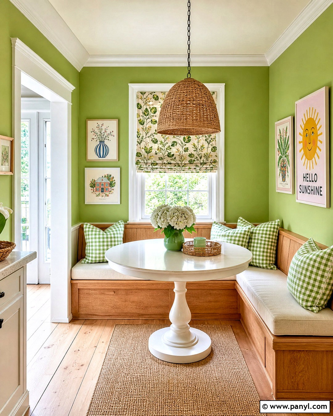 Apple Green Breakfast Nook - 20 green painted rooms